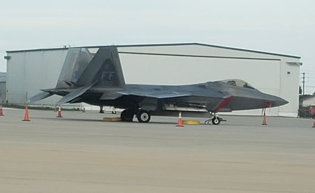 F-22 Raptor plane as seen from our Skylane