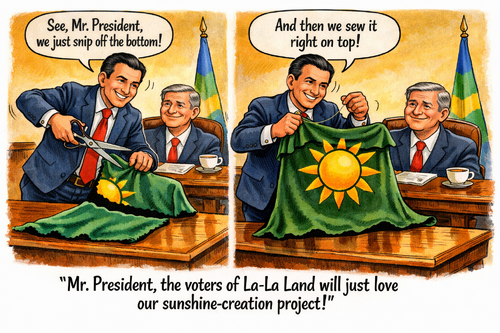 cartoon showing that DST does not make more daylight